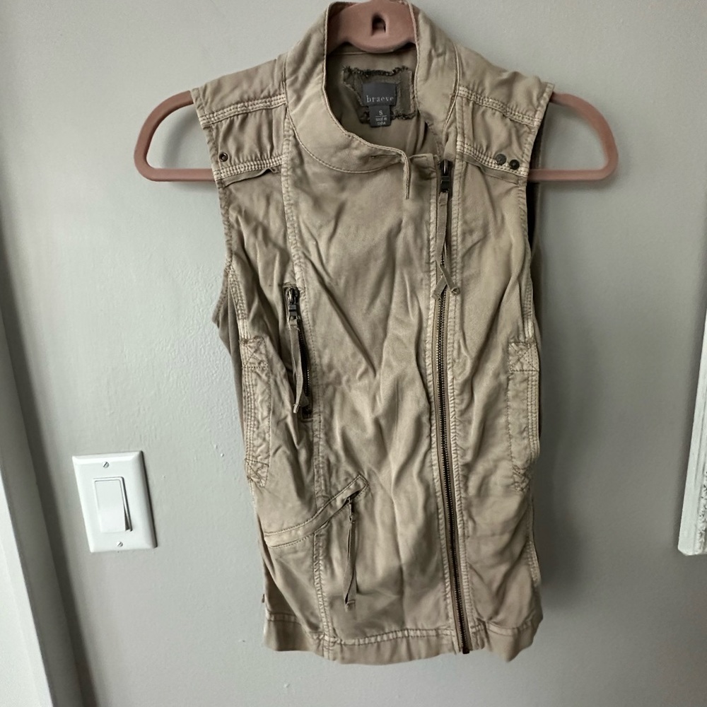 Khaki cargo vest from evereve